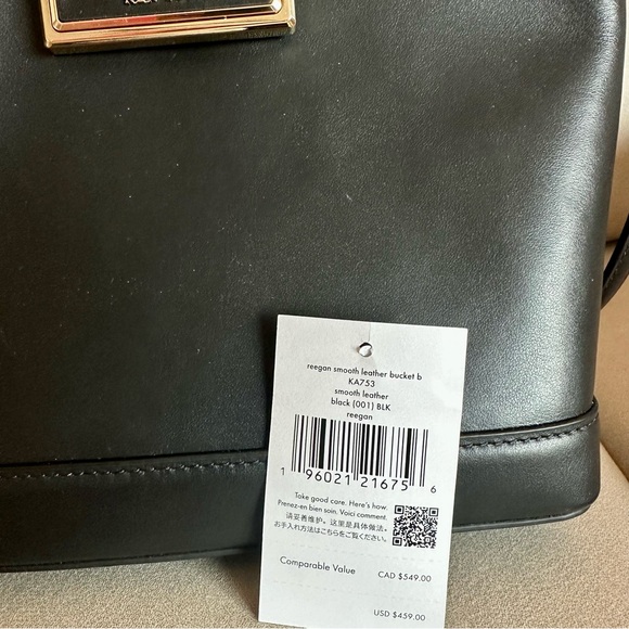 Kate Spade Reegan Bucket Bag Smooth Leather Black - Picture 5 of 5